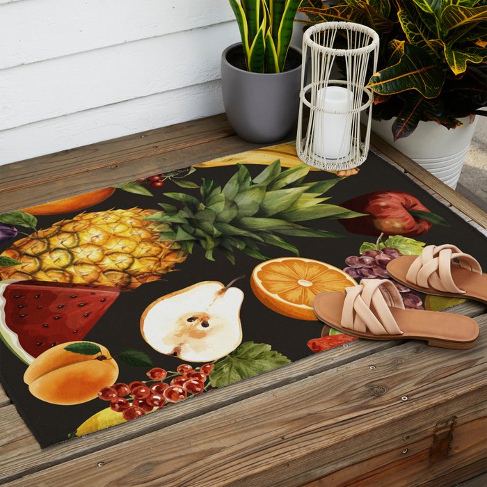 Fruits Botanical Art 1 Outdoor Rug Gallery Image 2