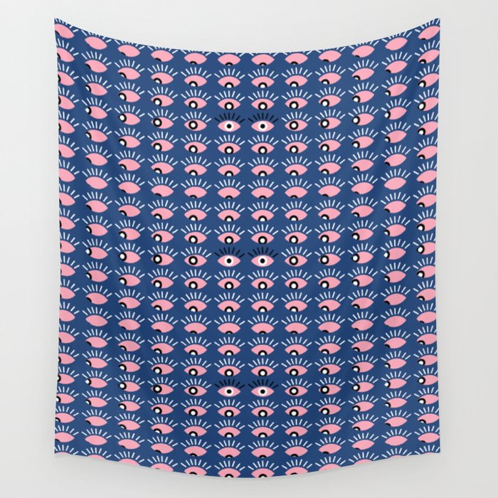 Navy blue looking for you Wall Tapestry Gallery Image 1