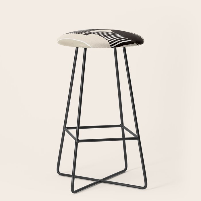 Minimalist Cats in Black and White Stool Gallery Image 1