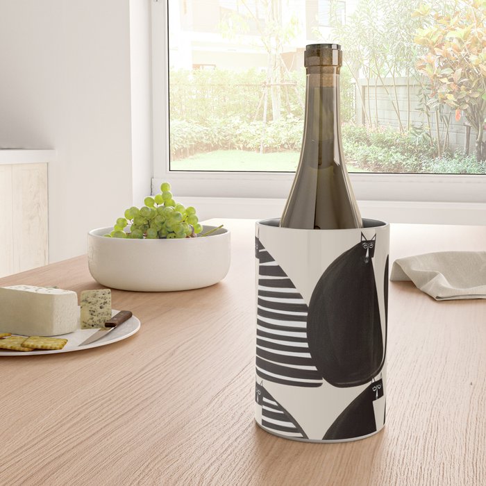Minimalist Cats in Black and White Wine Chiller Gallery Image 4