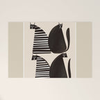 Minimalist Cats in Black and White Welcome Mat Gallery Image 1