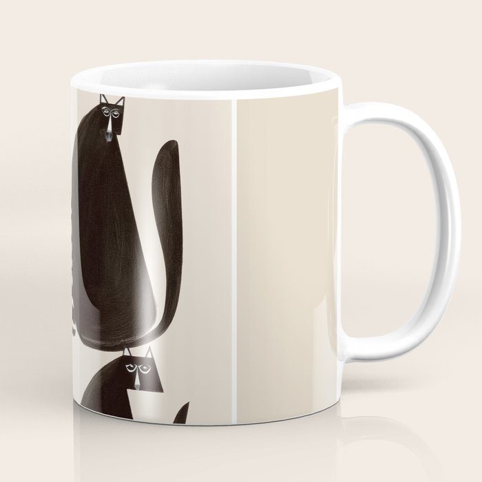 Minimalist Cats in Black and White Coffee Mug Gallery Image 1