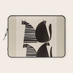 Minimalist Cats in Black and White Laptop Sleeve Gallery Image 1