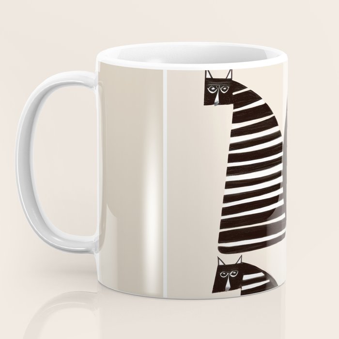 Minimalist Cats in Black and White Coffee Mug Gallery Image 3