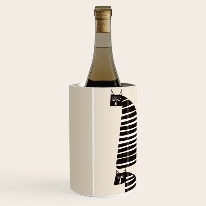 Minimalist Cats in Black and White Wine Chiller Gallery Image 2