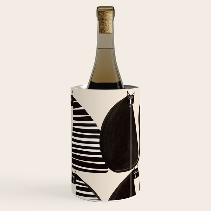 Minimalist Cats in Black and White Wine Chiller Gallery Image 1