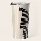 Minimalist Cats in Black and White Travel Mug Gallery Image 3