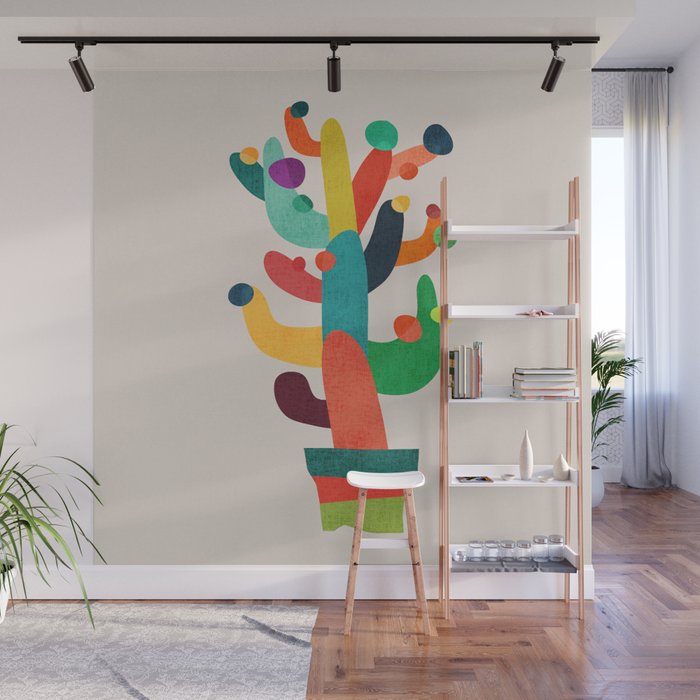 Whimsical Cactus Wall Mural Gallery Image 1