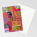 Boho Sari Patchwork Quilt Stationery Card Gallery Image 2