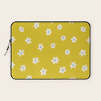 Small Daisies - Yellow, White and Turquoise Laptop Sleeve Gallery Image 1