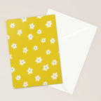 Small Daisies - Yellow, White and Turquoise Stationery Card Gallery Image 2