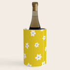 Small Daisies - Yellow, White and Turquoise Wine Chiller Gallery Image 1
