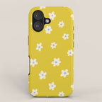 Small Daisies - Yellow, White and Turquoise iPhone Case Gallery Image 1