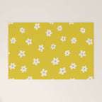 Small Daisies - Yellow, White and Turquoise Welcome Mat Gallery Image 1