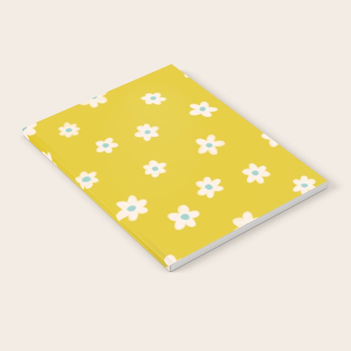 Small Daisies - Yellow, White and Turquoise Notebook Gallery Image 1