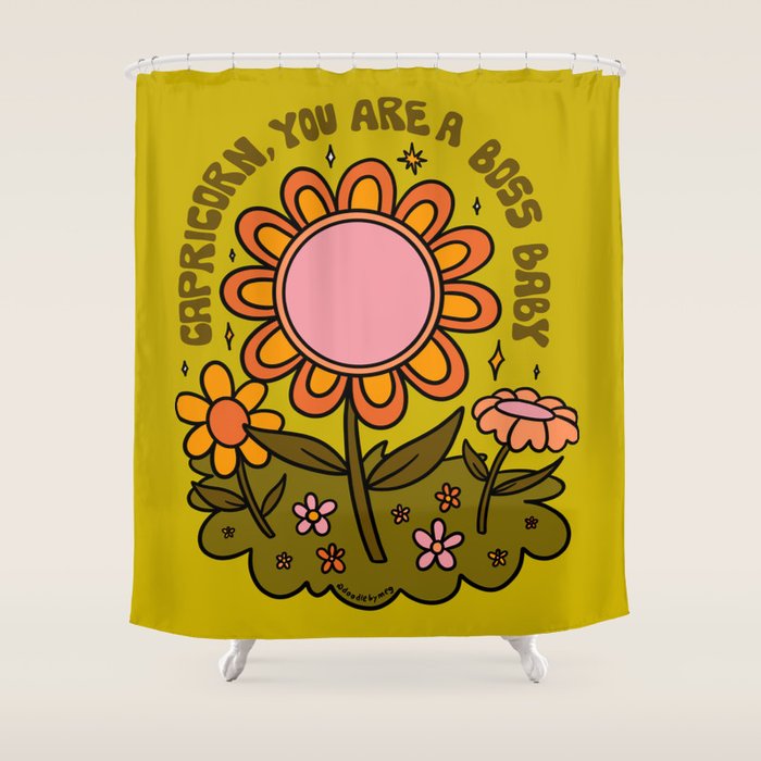 Capricorn Flower Shower Curtain Gallery Image 1