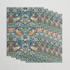 William Morris Strawberry Thief Blue 1883 Vintage Botanical Pattern Wrapping Paper Gallery Image 3