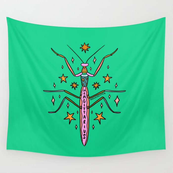 Sagittarius Praying Mantis Wall Tapestry Gallery Image 1