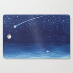 Falling star, shooting star, sailboat ocean waves blue sea Cutting Board Gallery Image 1