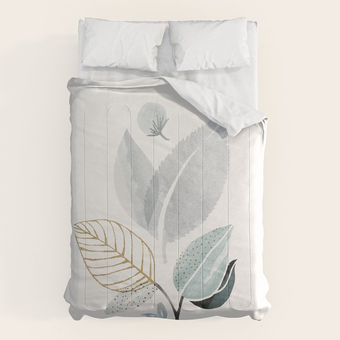 Abstract Botanical Herbs Watercolor Comforter Gallery Image 1