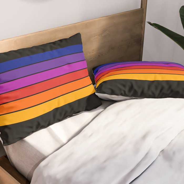 Black Rainbow Tunnel Pillow Sham Gallery Image 2