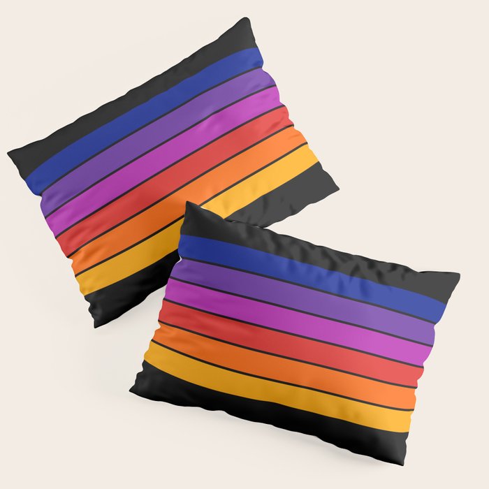 Black Rainbow Tunnel Pillow Sham Gallery Image 3