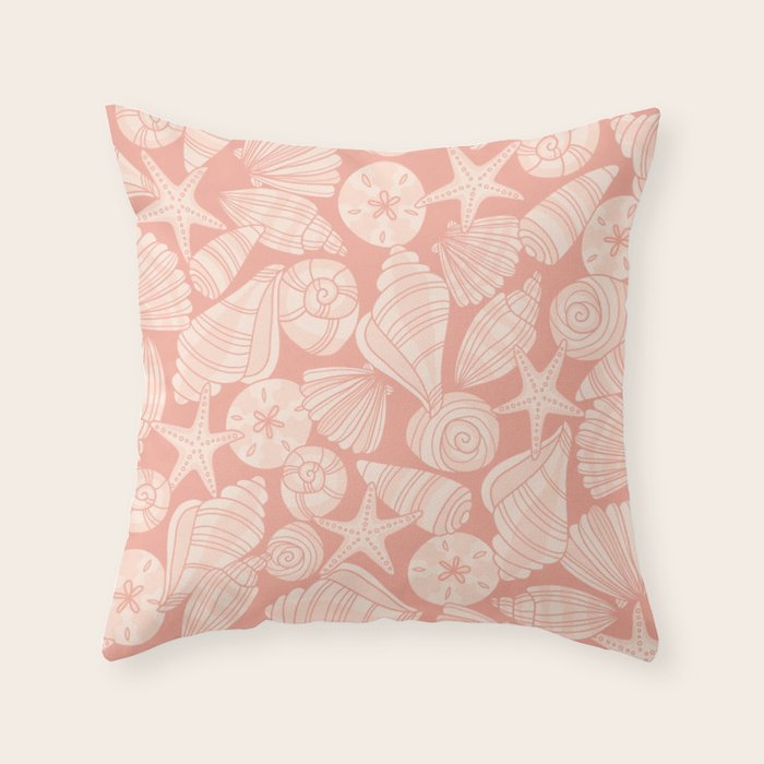 Seashells by the Seashore Throw Pillow Gallery Image 1