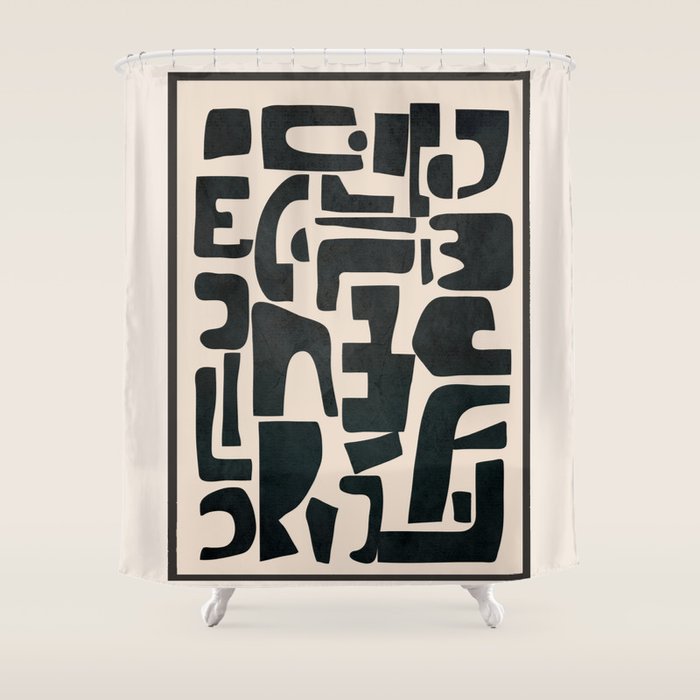 Organic Contemporary Modern Shapes 01 Shower Curtain Gallery Image 1