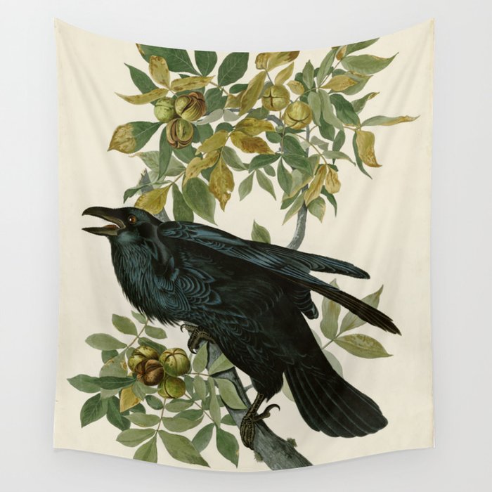 Raven - John James Audubon Birds of America Wall Tapestry Gallery Image 1