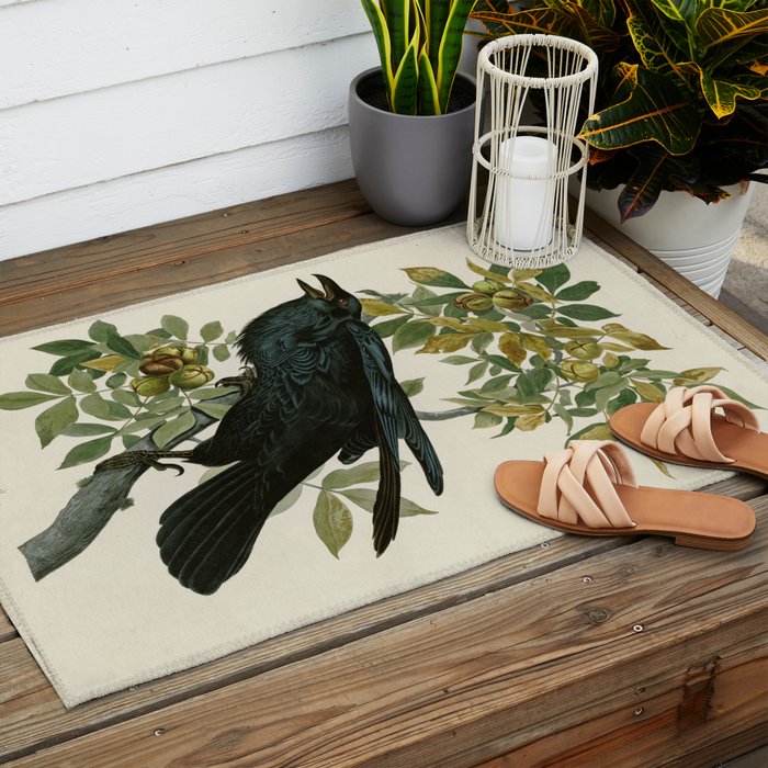Raven - John James Audubon Birds of America Outdoor Rug Gallery Image 2