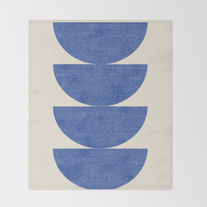 Half Circle 3 - Blue Throw Blanket Gallery Image 2
