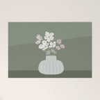 Wildflower bouquet in vase illustration - muted pink, beige and sage green flowers  Welcome Mat Gallery Image 1