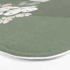 Wildflower bouquet in vase illustration - muted pink, beige and sage green flowers  Bath Mat Gallery Image 3