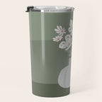 Wildflower bouquet in vase illustration - muted pink, beige and sage green flowers  Travel Mug Gallery Image 3