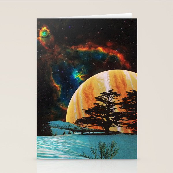 Celestial Sky - Space Collage, Retro Futurism, Sci-Fi Stationery Card Gallery Image 1