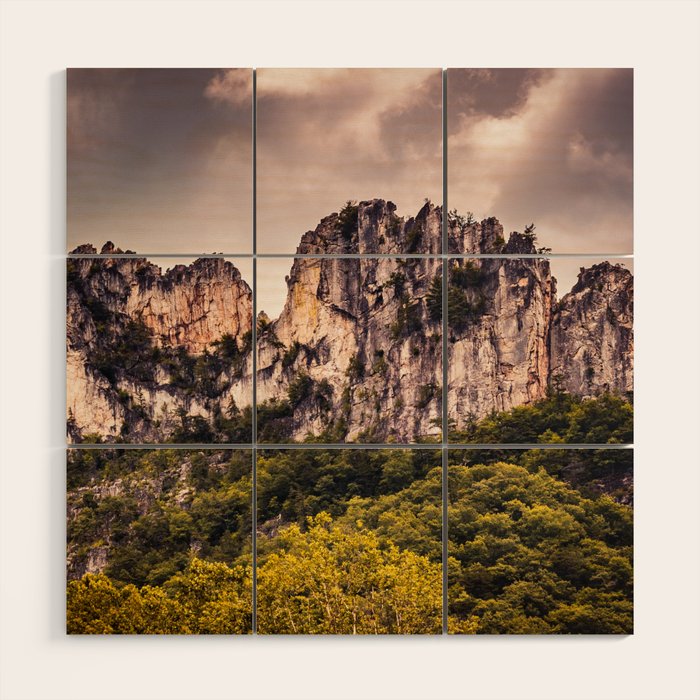 Seneca Rocks State Park West Virginia Landscape Mountains Stormy Wood Wall Art Gallery Image 1