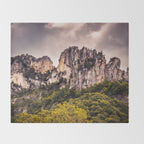 Seneca Rocks State Park West Virginia Landscape Mountains Stormy Throw Blanket Gallery Image 2