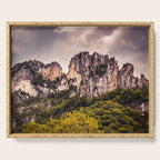 Seneca Rocks State Park West Virginia Landscape Mountains Stormy Serving Tray Gallery Image 1