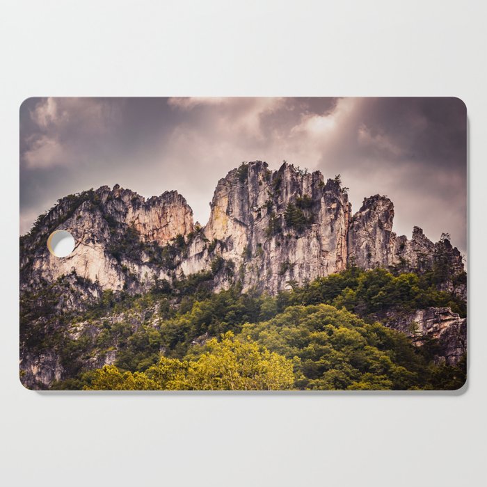Seneca Rocks State Park West Virginia Landscape Mountains Stormy Cutting Board Gallery Image 1