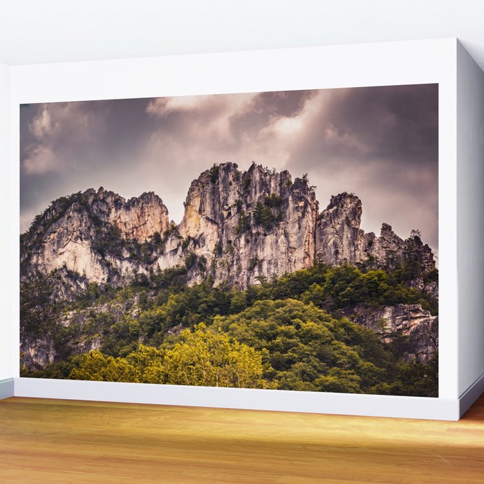 Seneca Rocks State Park West Virginia Landscape Mountains Stormy Wall Mural Gallery Image 2