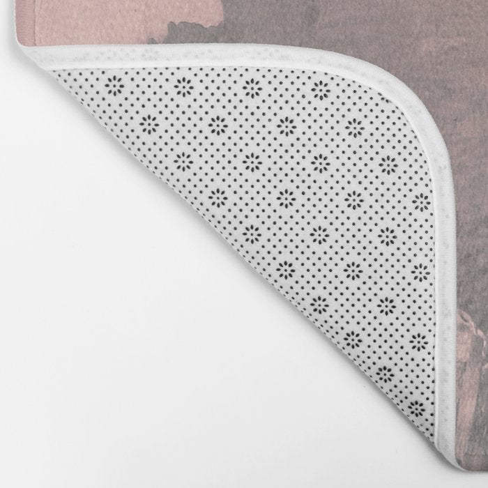 Blush and Black Abstract Art Print Bath Mat Gallery Image 2