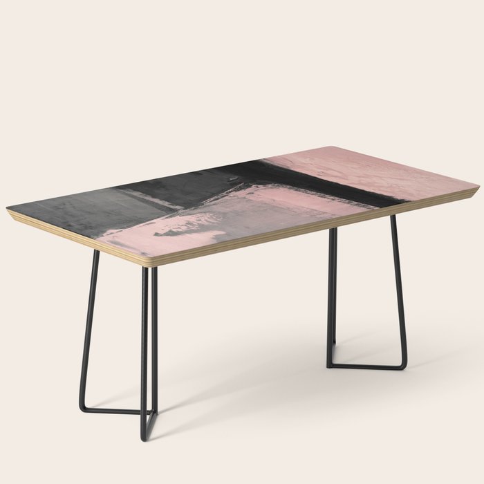 Blush and Black Abstract Art Print Coffee Table Gallery Image 1