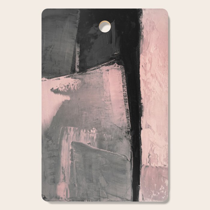 Blush and Black Abstract Art Print Cutting Board Gallery Image 1