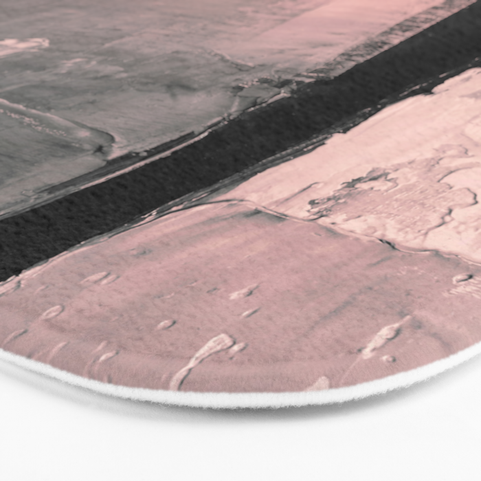 Blush and Black Abstract Art Print Bath Mat Gallery Image 3