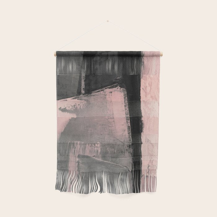 Blush and Black Abstract Art Print Wall Hanging Gallery Image 1