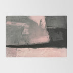 Blush and Black Abstract Art Print Rug Gallery Image 2
