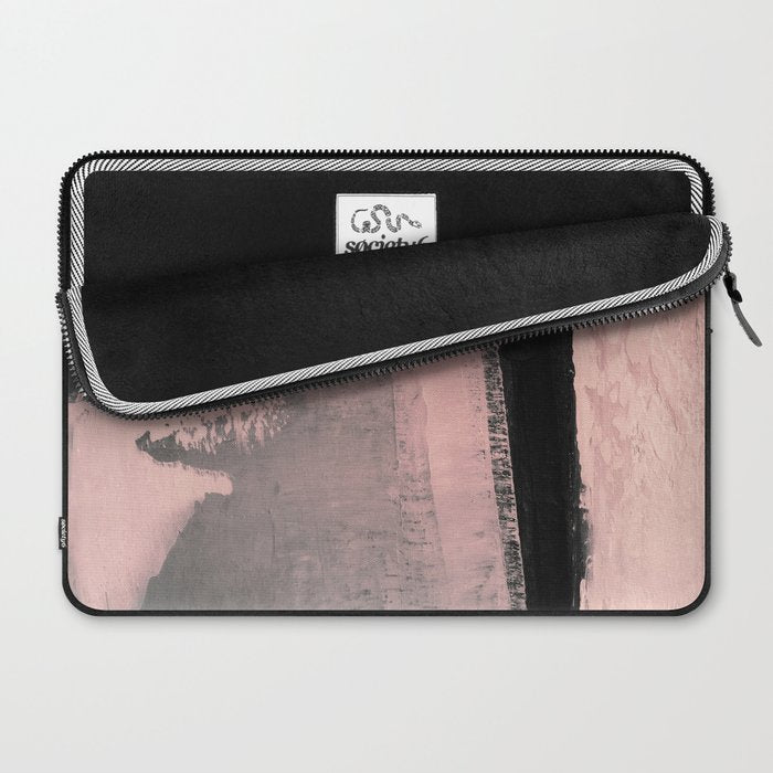 Blush and Black Abstract Art Print Laptop Sleeve Gallery Image 2