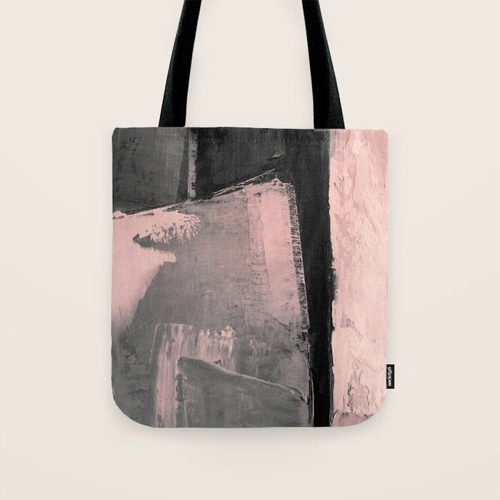 Blush and Black Abstract Art Print Tote Bag Gallery Image 1