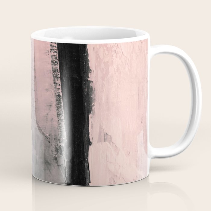 Blush and Black Abstract Art Print Coffee Mug Gallery Image 1