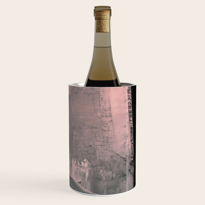 Blush and Black Abstract Art Print Wine Chiller Gallery Image 1